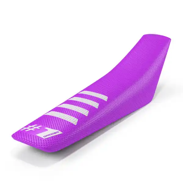 Husă Universală pentru Șa ONEGRIPPER RIBBED Mov/Alb – Enduro & Motocross Reducere de preț