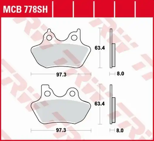 Placute frana spate TRW Sinterizate STREET XL 883 ‘99-‘03/ XL 1200 ‘00-‘03/FLHRI / FLSTC / FXD 1450 ‘99-‘07/ FLHRC / FLHX / FXDL 1584 ‘06-‘07 Premium