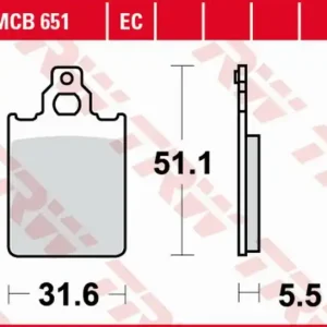 Calitate înaltă Placute frana fata TRW Organice CAGIVA BLUES / PRIMA / SUPER CITY 50 ‘93 -‘95/PIAGGIO QUARTZ 50 ‘92 -‘96/ SKR 125/150 SKIPPER ‘94 -‘97/ VESPA PX 150 ‘98 -/ PX 200 ‘98 -‘07