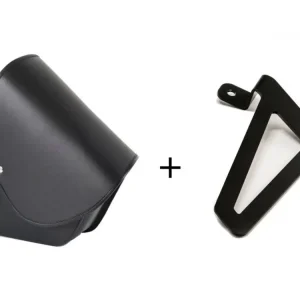Ofertă de sezon Leather saddlebag CUSTOMACCES BARCELONA APS007N Negru left, with universal support