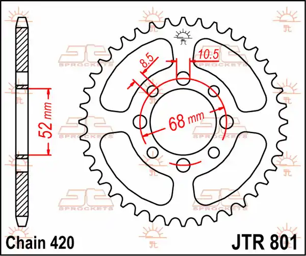 Rear Sprocket Natural Retur gratuit