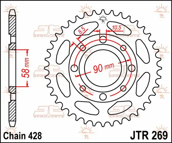 Ofertă specială Jtr865.43 Rear Replacement Sprocket 43 Teeth 50 Pitch Natural Steel Natural