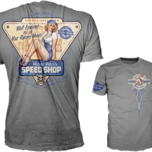 Vintage Velocity Speed Shop T-shirt Gray Medium Gray M Cel mai vândut