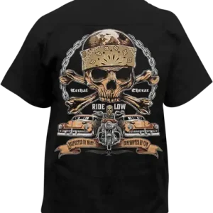 Cumpărături sigure Ride Low Skull Printed Shop Shirt Black M