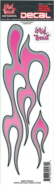 Decal Pink Flames Right Bestseller