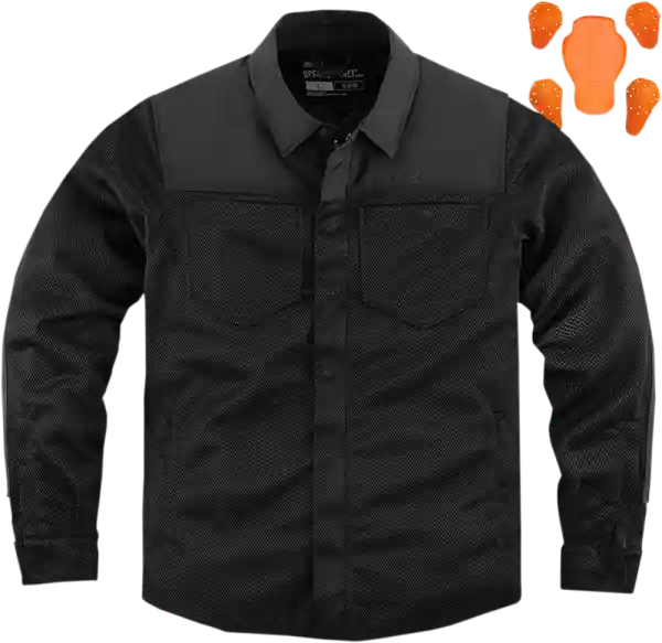 Geaca Textil Icon Upstate™ Riding Black S Plată sigură