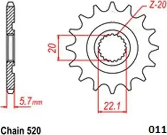 Ofertă specială Pinion Fata Yamaha YZ125/ XFT250/WRE 250 Moto Master