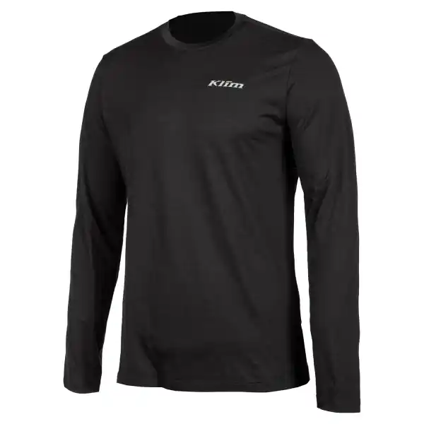 Cămașă cu mâneci lungi din lână merino Teton, mărime L, negru Reducere specială