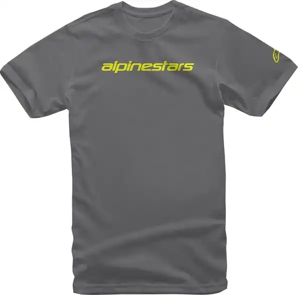 Reducere specială Tricou Alpinestars Linear Wordmark Charcoal/Fluo Yellow S