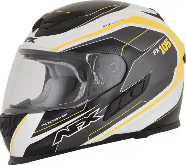 Promoție Fx-105 Thunderchief Street Helmet Black/white/yellow 2x-large Multi, Yellow 2XL