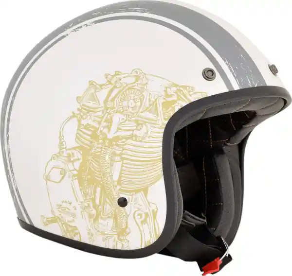 Preț mic Fx-76 Raceway Vintage Helmet Matte White/gray 2x-large Gray, Matte, White, Yellow 2XL