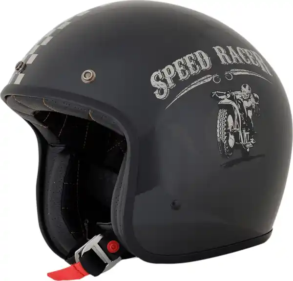 Calitate înaltă Fx-76 Speed Racer Vintage Helmet Gloss Magnetic/silver X-large Black, Gloss, Gray, Silver XL