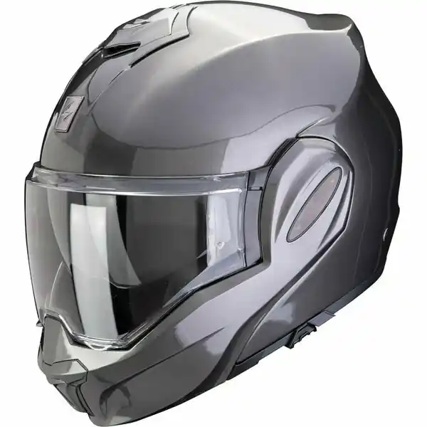 Casca modulara flip-back SCORPION EXO-TECH EVO PRO SOLID Gri metalic Ofertă de sezon