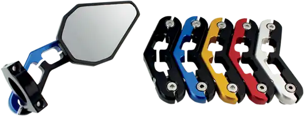 D-axis Bar End Mirror Anodized Silver Ieftin