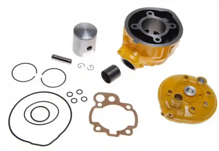 Set motor si chiuloasa Minarelli AM6-70cc, diametru 47mm, cilindru, chiuloasa, piston, segmenti, garnituri Retur ușor