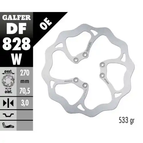 Discount Disc frana fata TM EN/MX 125-530 Galfer Fixed
