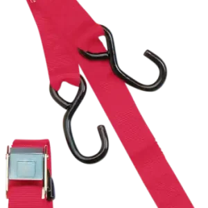 1-1/2(r) Heavy-duty Cam Buckle Tie-downs With Built-in Assist Red Reducere